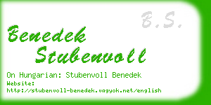 benedek stubenvoll business card